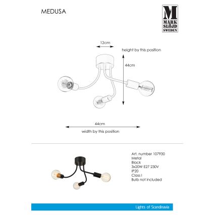 Markslöjd 107930 - Прикрепен полилей MEDUSA 3xE27/20W/230V