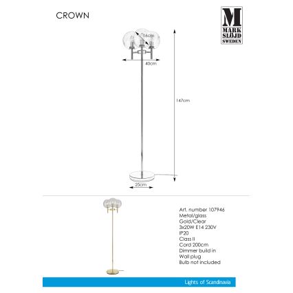 Markslöjd 107946 - Подова лампа CROWN 3xE14/20W/230V