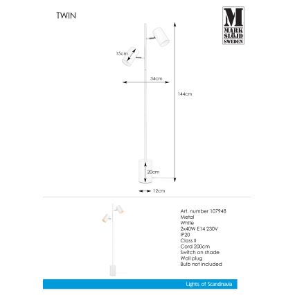 Markslöjd 107948 - Подова лампа TWIN 2xE14/40W/230V