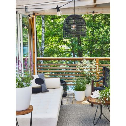 Markslöjd 107990 - LED външно висящо осветително тяло GARDEN24 LED/2,86W/24V IP44 ратан/черно