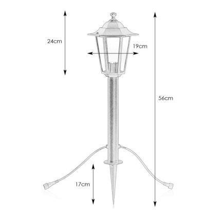 Markslöjd 107991 - LED външна лампа GARDEN24 LED/3W/24V 56 см IP44 черна