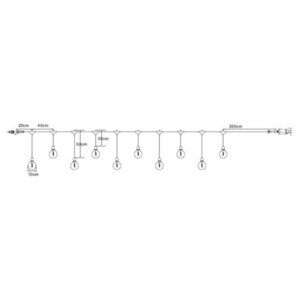 Markslöjd 108021 - LED Екстериорни лампички GARDEN24 START 7,5m 10xLED/2,9W/230V IP44