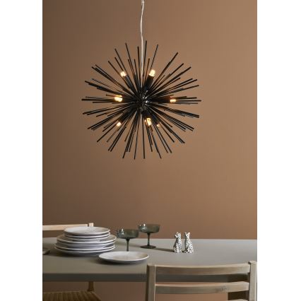 Markslöjd 108048 - Висяащ полилей SOLEIL 9xE14/20W/230V черен