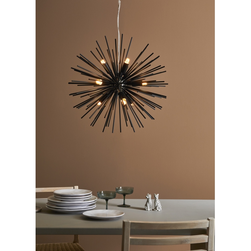 Markslöjd 108048 - Висяащ полилей SOLEIL 9xE14/20W/230V черен
