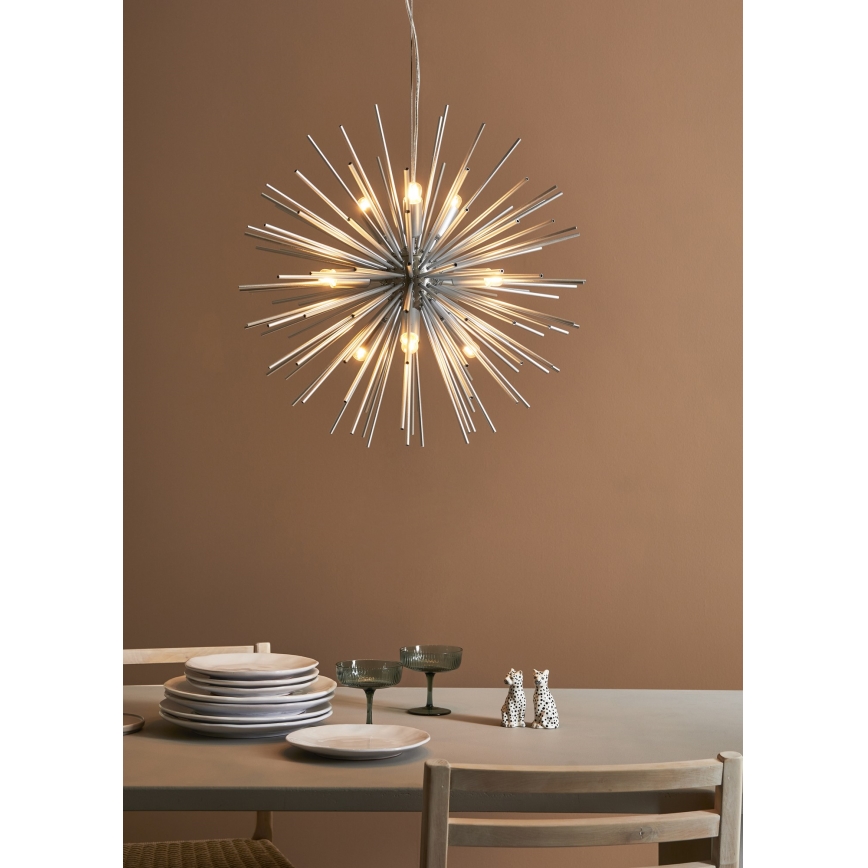 Markslöjd 108049 - Висящ полилей SOLEIL 9xE14/20W/230V сребрист