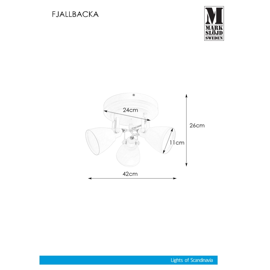 Markslöjd 108083 - Спот за баня FJÄLLBACKA 3xG9/20W/230V IP44 бял