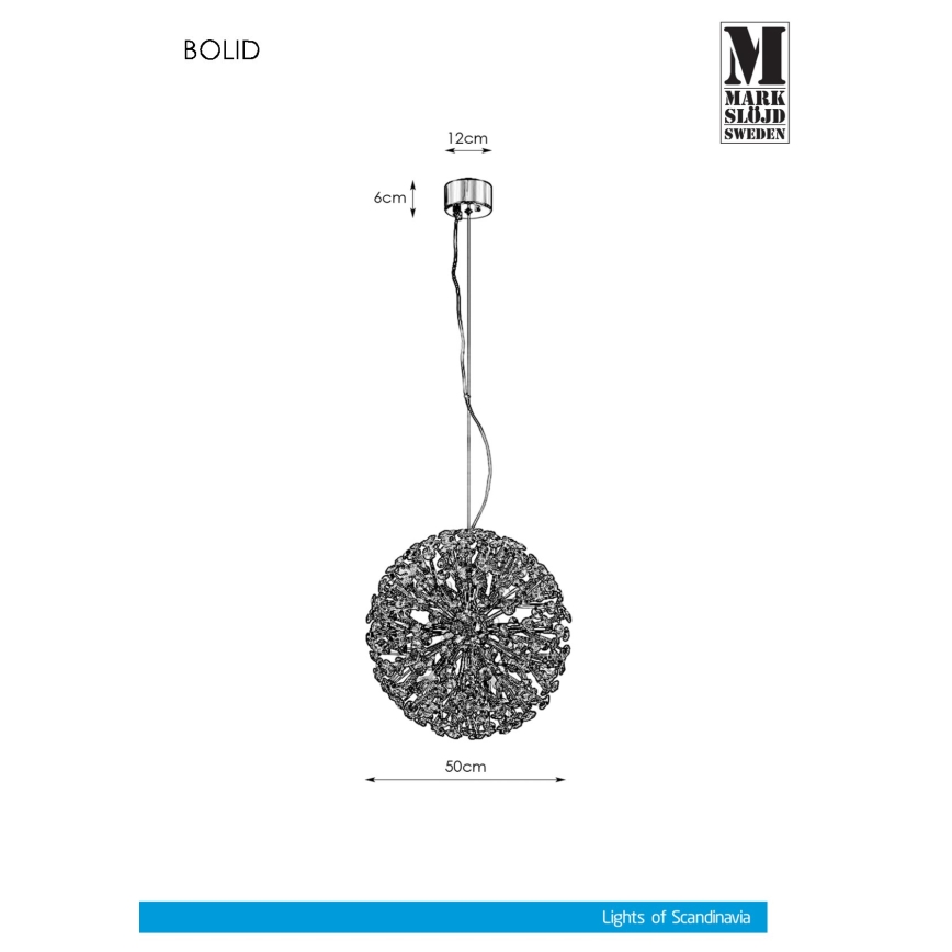 Markslöjd 108101 - Висящ кристален полилей BOLID 9xG9/20W/230V