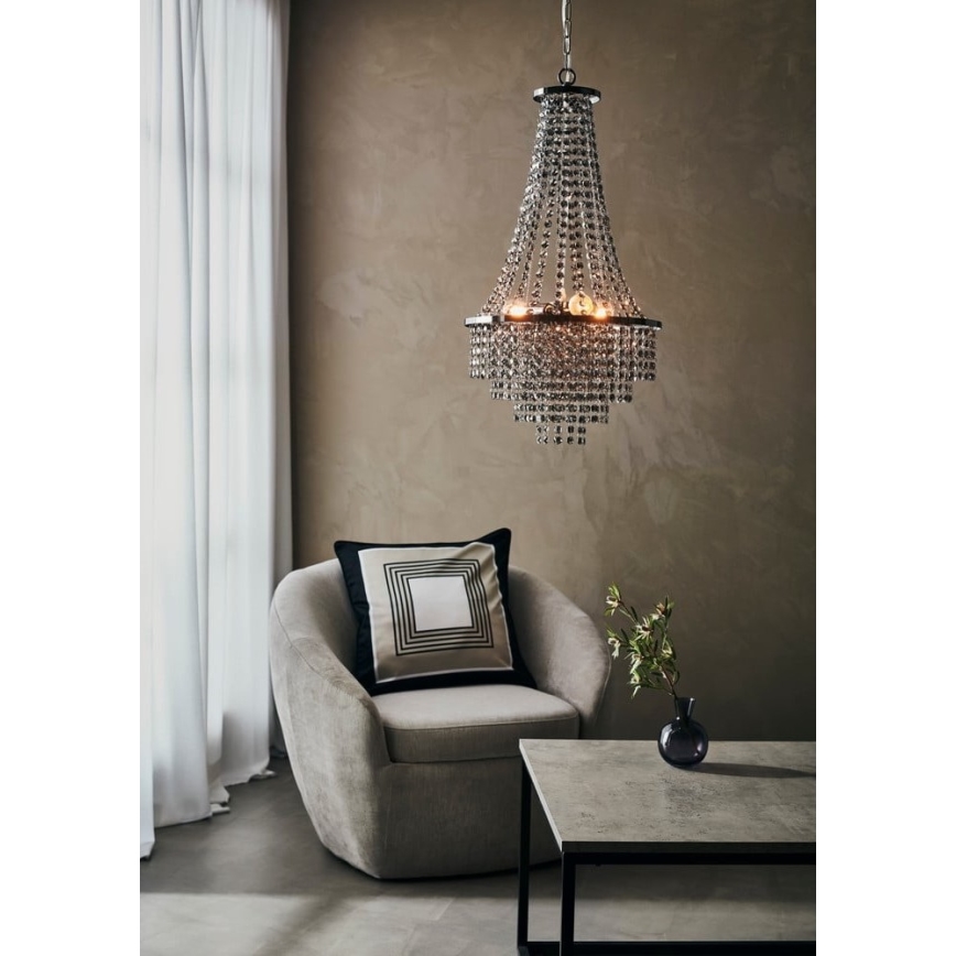 Markslöjd 108124 - Висящ кристален полилей ALLINGTON 3xE14/25W/230V черен