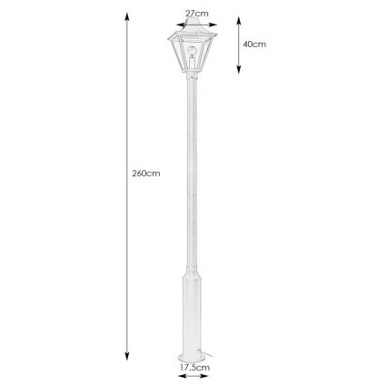 Markslöjd 108171 - Външна LED лампа GARDEN24 LED/3W/24V 260 cm IP44 черна