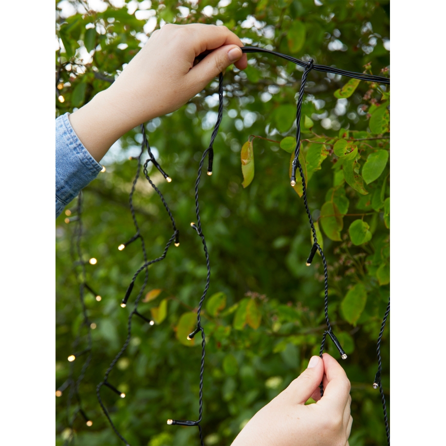 Markslöjd 108179 - LED външна коледна завеса GARDEN24 160xLED/9,6W/24V 3,1m топла бяла