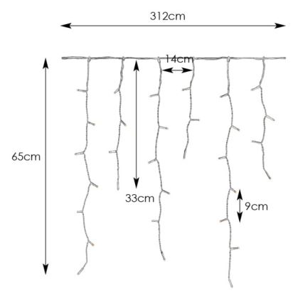 Markslöjd 108179 - LED външна коледна завеса GARDEN24 160xLED/9,6W/24V 3,1m топла бяла