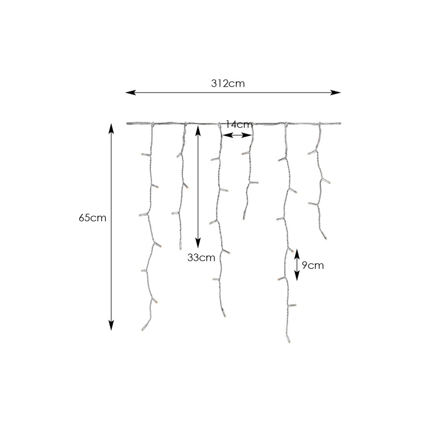 Markslöjd 108179 - LED Външна коледна завеса GARDEN24 160xLED/24V 3,1m топла бяла