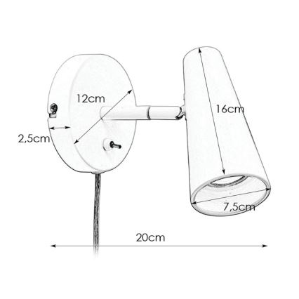 Markslöjd 108199 - Стенен спот CREST 1xGU10/7W/230V бял