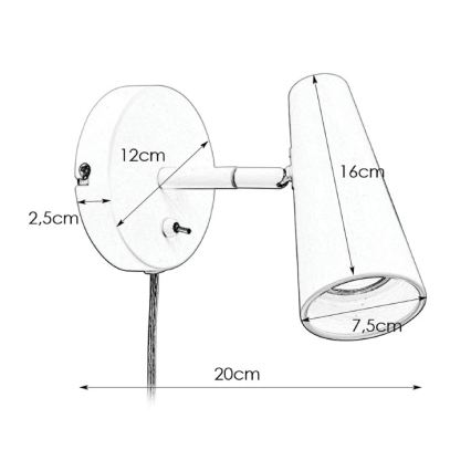 Markslöjd 108200 - Стенен спот CREST 1xGU10/7W/230V черен