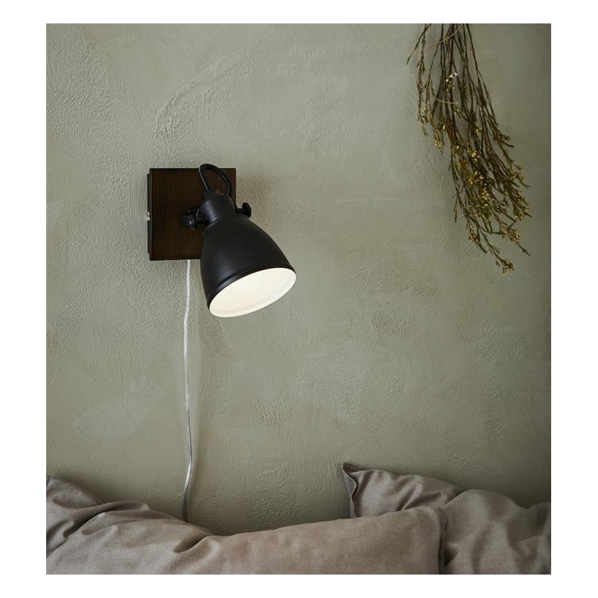 Markslöjd 108211 - Спот аплик NATIVE 1xE14/18W/230V черен/кафяв