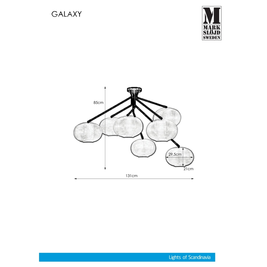Markslöjd 108216 - Повърхностен полилей GALAXY 7xE27/15W/230V