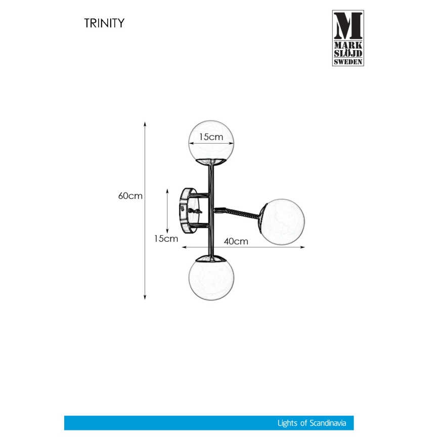 Markslöjd 108253 - Аплик TRINITY 3xG9/20W/230V златист/сив