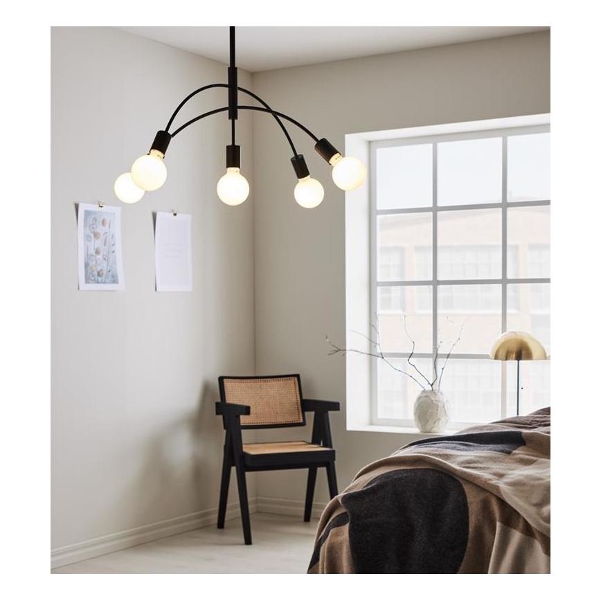 Markslöjd 108286 - Висящ полилей CYGNUS 5xE27/40W/230V черен