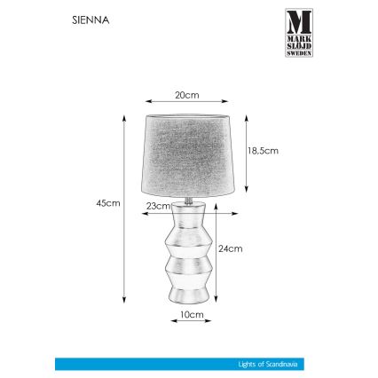 Markslöjd 108448 - Настолна лампа SIENNA 1xE27/40W/230V бял