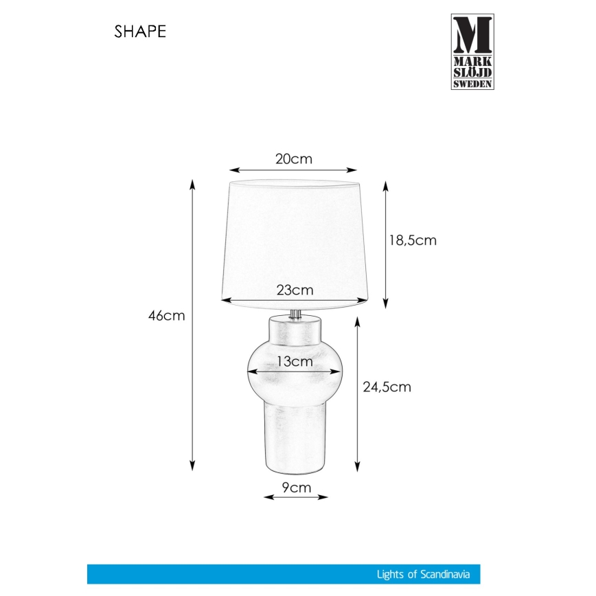 Markslöjd 108450 - Настолна лампа SHAPE 1xE27/40W/230V бял