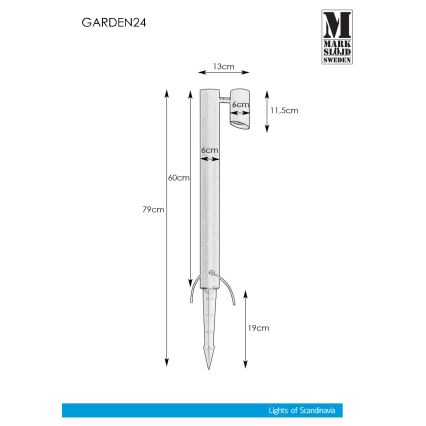 Markslöjd 108485 - LED външна лампа GARDEN24 LED/6W/24V 60 см IP44 черна