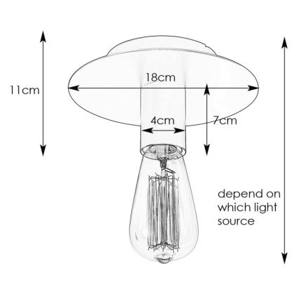 Markslöjd 108540 - Плафониера PIATTO 1xE27/40W/230V черен