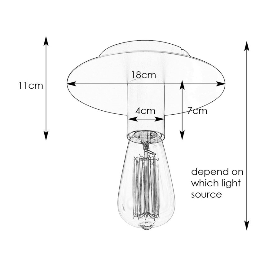 Markslöjd 108540 - Плафониера PIATTO 1xE27/40W/230V черен