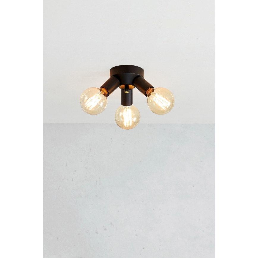 Markslöjd 108549 - Плафониера MAZZO 3xE27/40W/230V черен