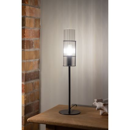 Markslöjd 108555 - Настолна лампа TUBO 1xE14/40W/230V 50 cm черна/прозрачен
