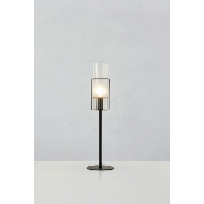 Markslöjd 108555 - Настолна лампа TUBO 1xE14/40W/230V 50 cm черна/прозрачен