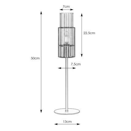 Markslöjd 108555 - Настолна лампа TUBO 1xE14/40W/230V 50 cm черна/прозрачен