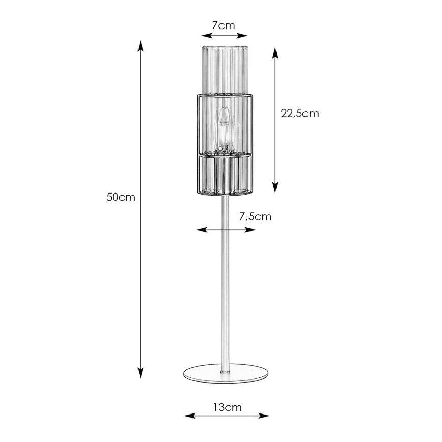 Markslöjd 108555 - Настолна лампа TUBO 1xE14/40W/230V 50 cm черна/прозрачен