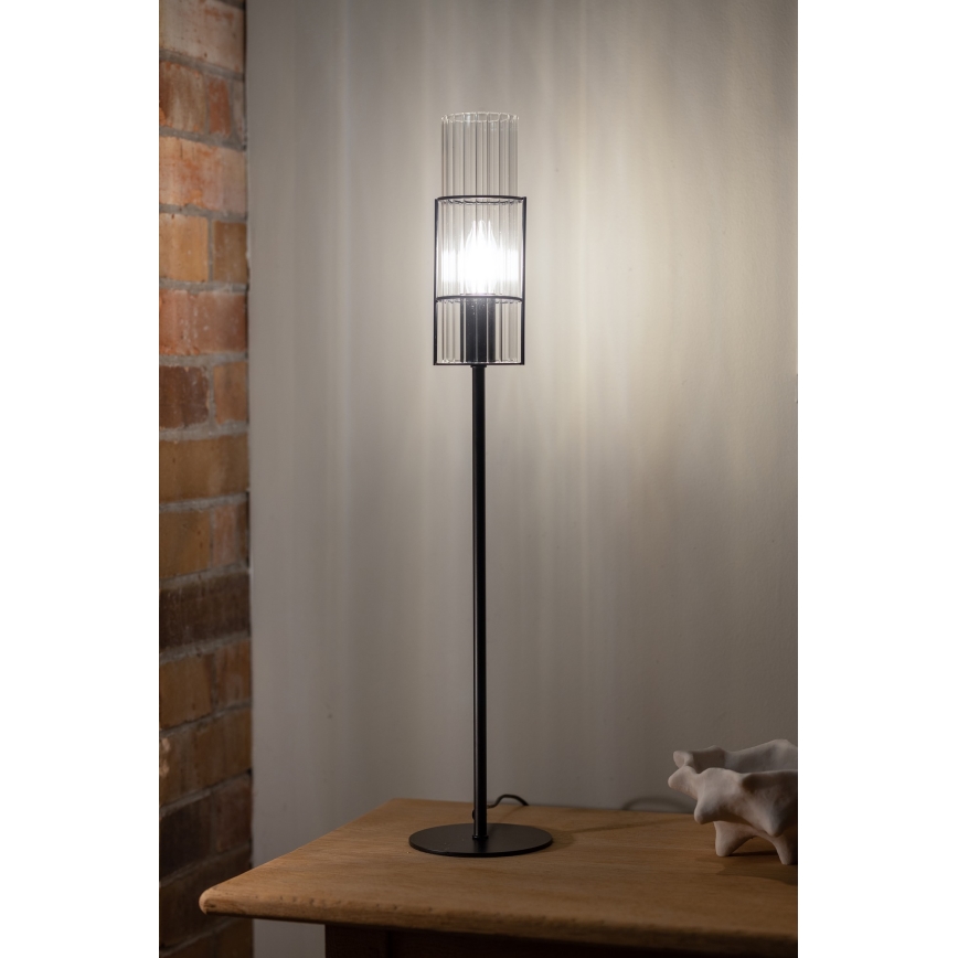 Markslöjd 108556 - Настолна лампа TUBO 1xE14/40W/230V 65 см черна/прозрачна
