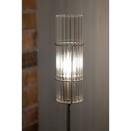 Markslöjd 108557 - Настолна лампа TUBO 1xE14/40W/230V 50 cm лъскав хром/прозрачен