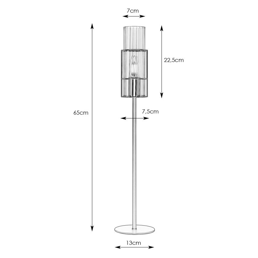 Markslöjd 108558 - Настолна лампа TUBO 1xE14/40W/230V 65 см лъскав хром/прозрачна