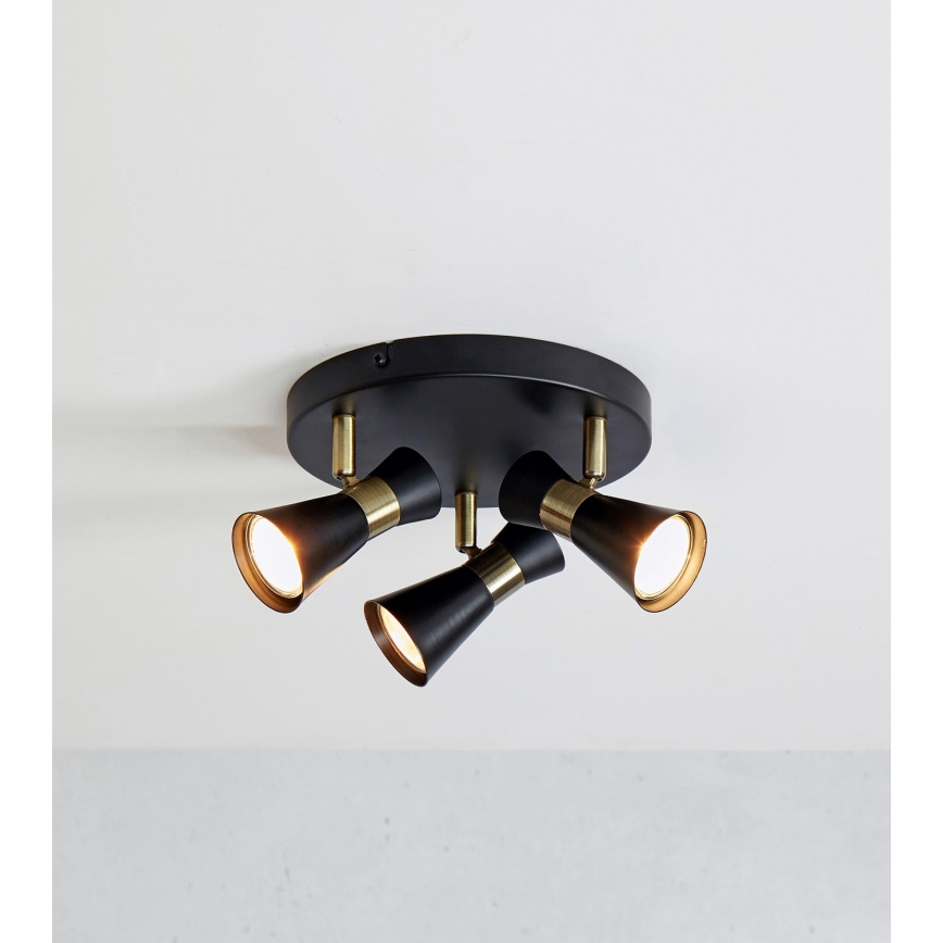 Markslöjd 108626 - Спот FOLIE 3xGU10/7W/230V черна/месинг