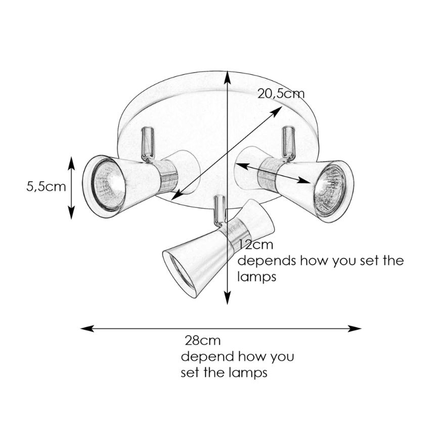Markslöjd 108626 - Спот FOLIE 3xGU10/7W/230V черна/месинг