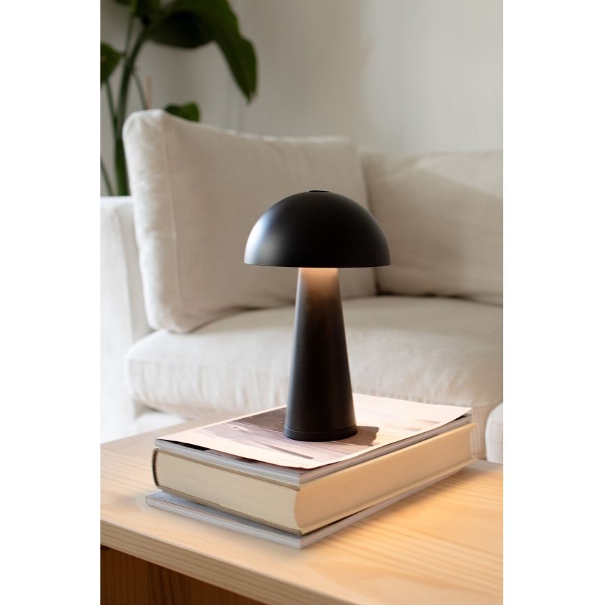Markslöjd 108655 - Димируема акумулаторна настолна лампа FUNGI LED/1,5W/5V 2000 mAh IP44 черна