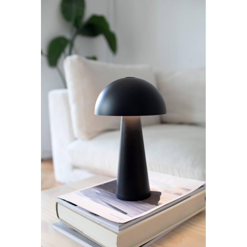 Markslöjd 108655 - Димируема акумулаторна настолна лампа FUNGI LED/1,5W/5V 2000 mAh IP44 черна