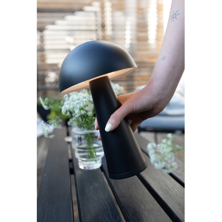 Markslöjd 108655 - Димируема акумулаторна настолна лампа FUNGI LED/1,5W/5V 2000 mAh IP44 черна