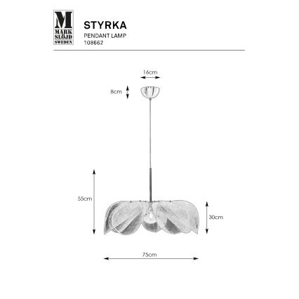 Markslöjd 108662 - Пендел STYRKA 1xE27/40W/230V Ø 75 см черен