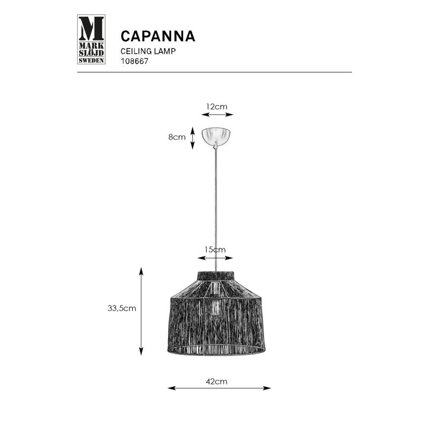 Markslöjd 108667 - Пендел CAPANNA 1xE27/40W/230V месинг