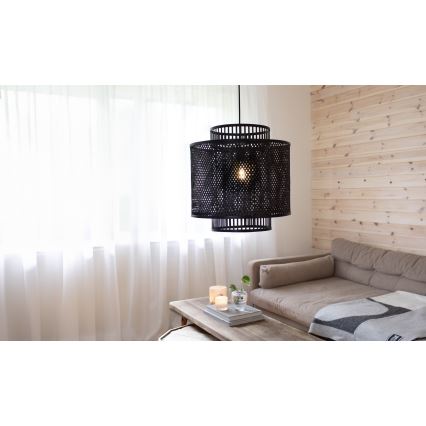 Markslöjd 108676 - Пендел STRATI 1xE27/40W/230V черен/бамбук