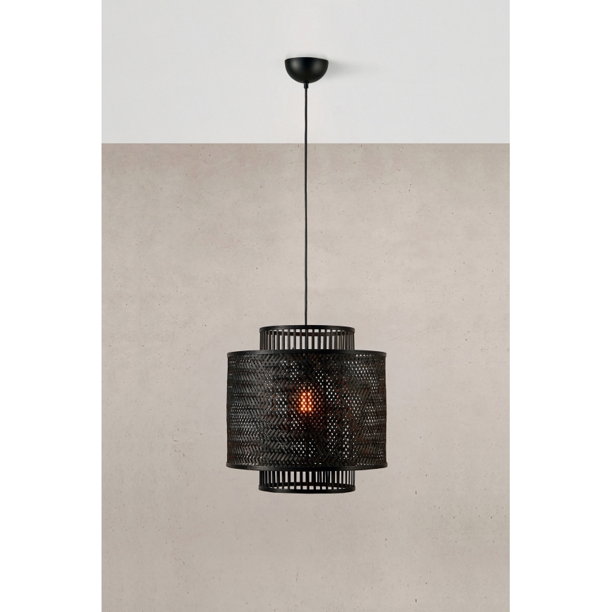 Markslöjd 108676 - Пендел STRATI 1xE27/40W/230V черен/бамбук