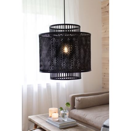 Markslöjd 108676 - Пендел STRATI 1xE27/40W/230V черен/бамбук
