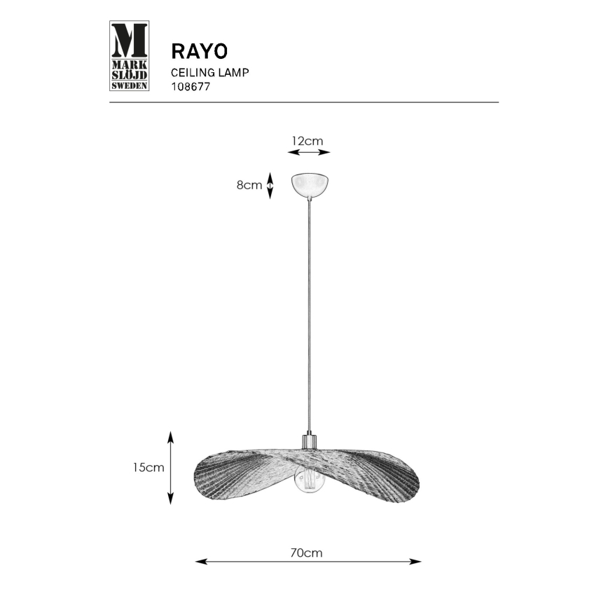 Markslöjd 108677 - Пендел RAYO 1xE27/40W/230V бежов/бамбук