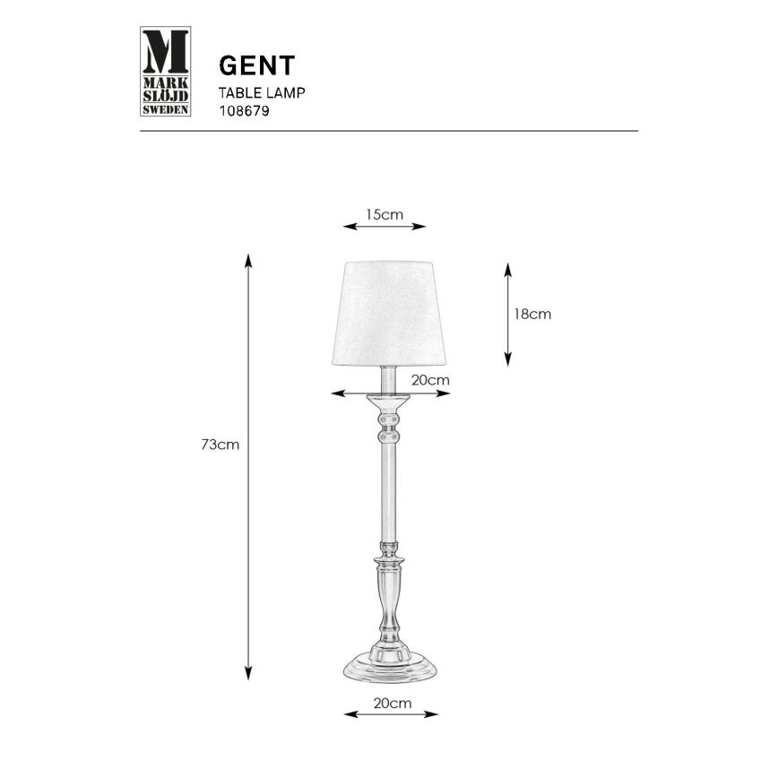 Markslöjd 108679 - Настолна лампа GENT 1xE27/40W/230V месинг/черен/бял
