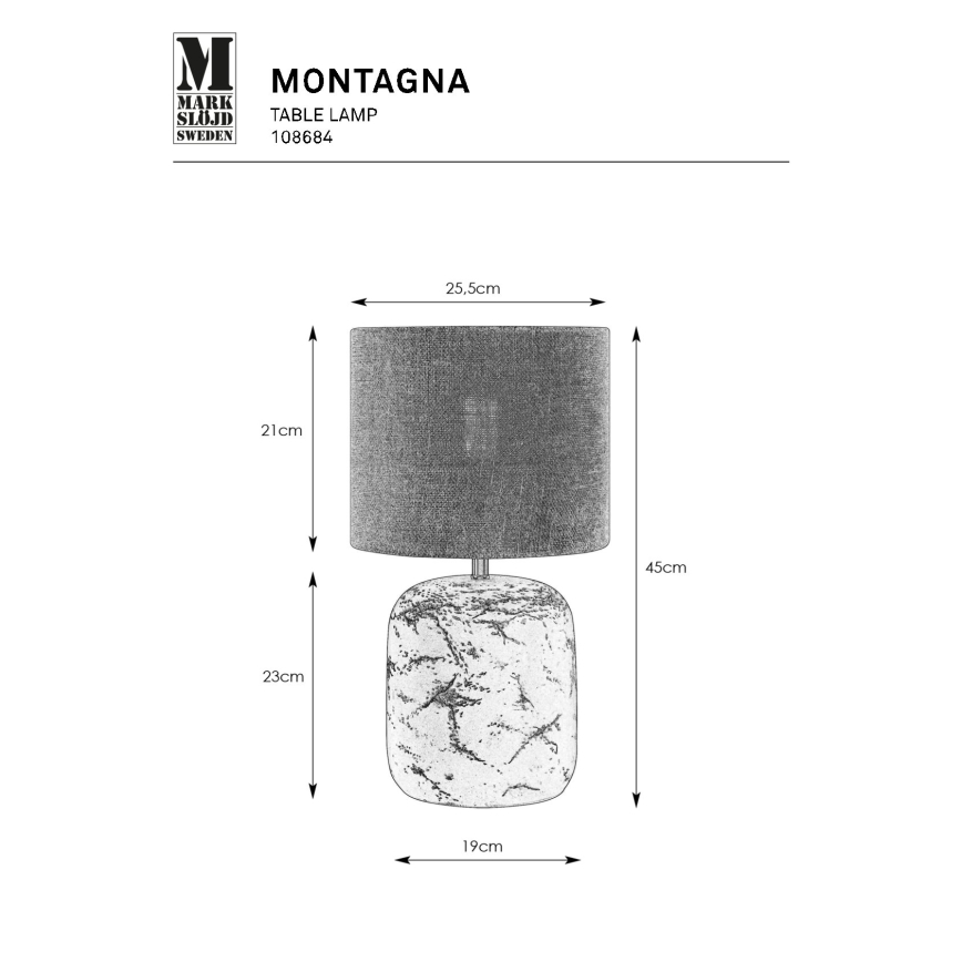 Markslöjd 108684 - Настолна лампа MONTAGNA 1xE14/40W/230V 45 cm бежов/черен