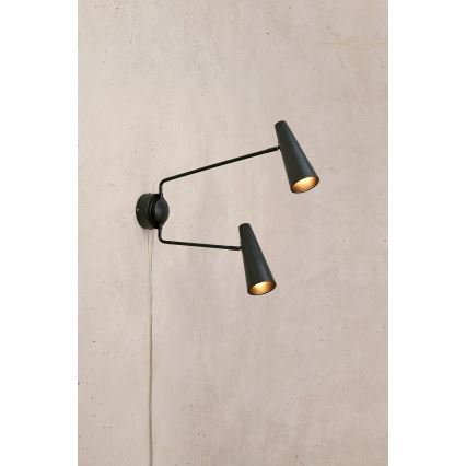 Markslöjd 108690 - Аплик PEAK 2xE14/40W/230V черен