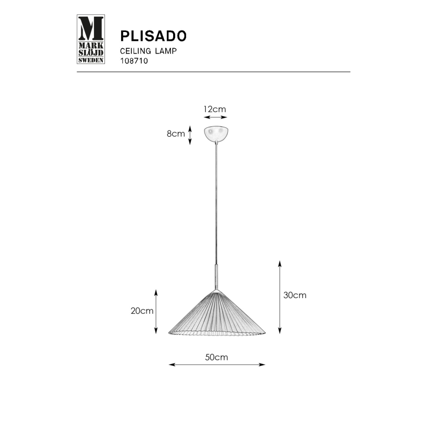 Markslöjd 108710 - Пендел PLISADO 1xE27/40W/230V Ø 50 см бежов